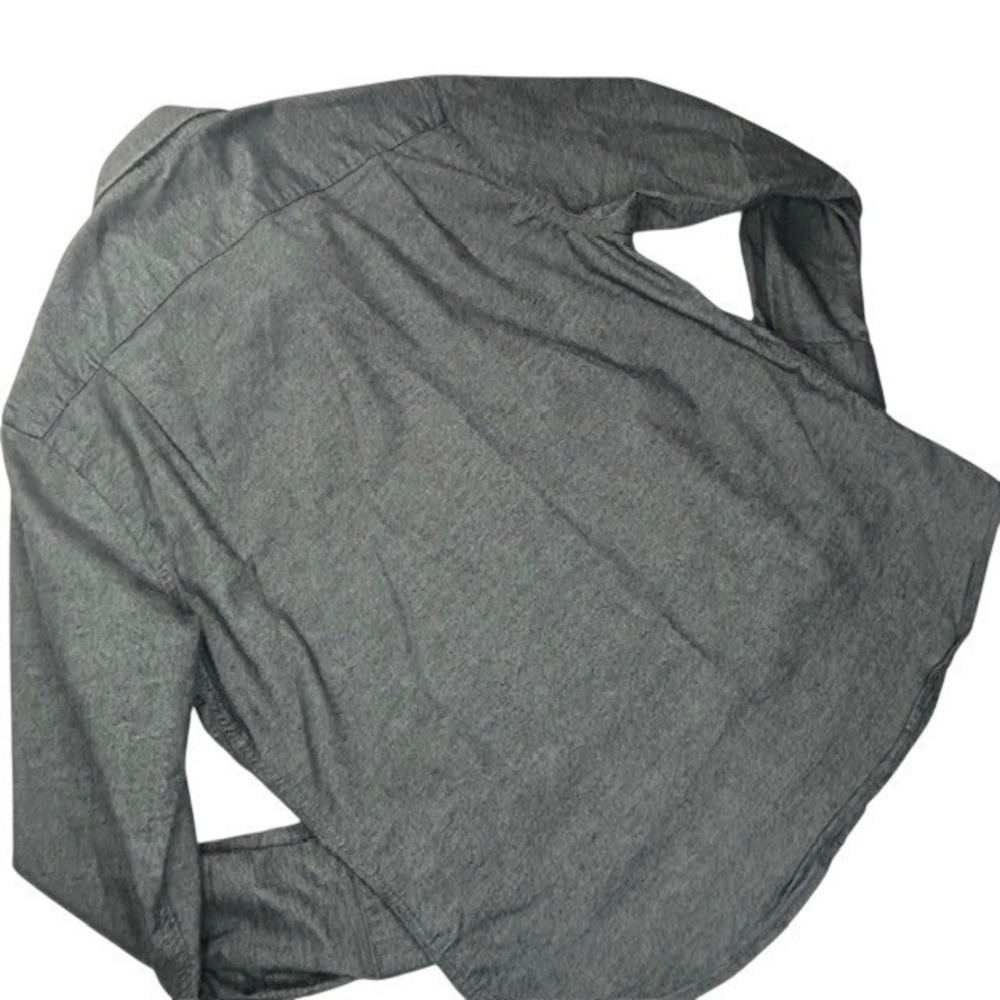 Ash & Erie Men's Gray Button Up Shirt Long Sleeve Stretch Casual Oxford Size L - Picture 7 of 11